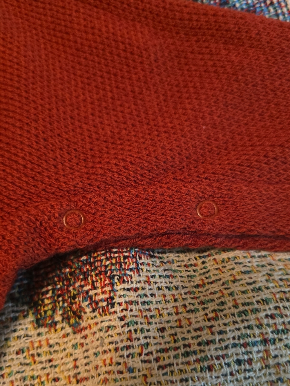 New cloud island Infant 6-9 Months Rust Brown Sweater Knit Snowflake Romper - Picture 6 of 6